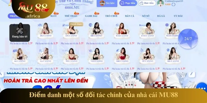 TRANG CHỦ 21 Điểm danh một số đối tác chính của nhà cái MU88