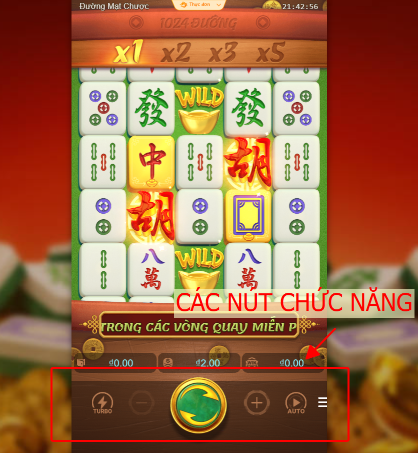 Mahjong Ways – Game Slot Lấy Cảm Hứng Từ Văn Hóa Mạt Chược Trung Hoa 3 Các nút chức năng trong game
