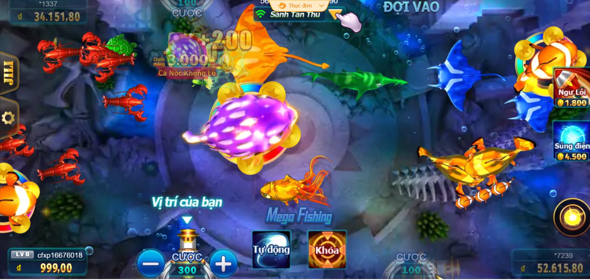Mega Fishing – Game Bắn Cá Đỉnh Cao Tại MU88 Không Thể Bỏ Lỡ 3 Giao diện game sinh động