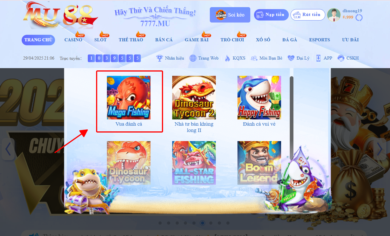 Mega Fishing – Game Bắn Cá Đỉnh Cao Tại MU88 Không Thể Bỏ Lỡ 2 Mega Fishing trong danh mục game tại sảnh bắn cá