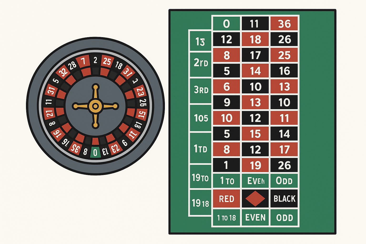 Trải Nghiệm Roulette Đỉnh Cao Tại Nhà Cái MU88 – Hấp Dẫn, Minh Bạch Và Cơ Hội Trúng Lớn 4 Sơ đồ vòng quay Roulette