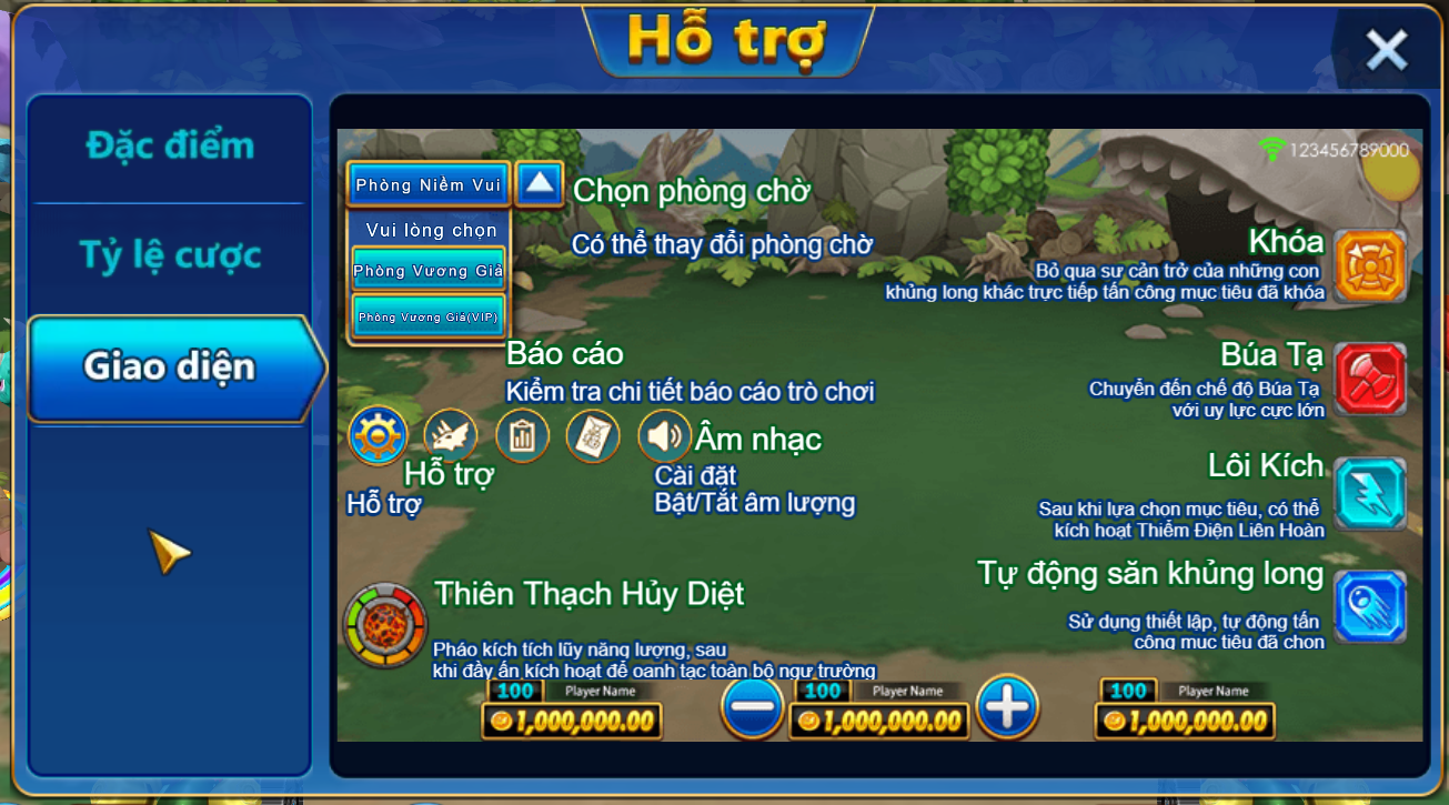 Dinosaur Tycoon Game Bắn Khủng Long Đổi Thưởng Siêu Hot Tại MU88 3 Các chức năng trong game dễ thao tác