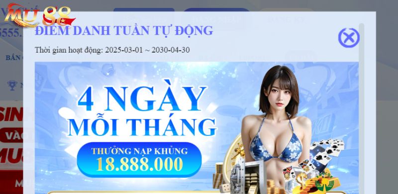 Top 10 Khuyến Mãi MU88 Mới Nổi Bật Nhất Trong Năm 2025 6 4 ngày mỗi tháng ưu đãi khủng