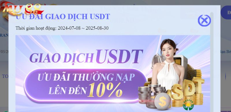 Top 10 Khuyến Mãi MU88 Mới Nổi Bật Nhất Trong Năm 2025 9 Giao dịch USDT ưu đãi thưởng lớn